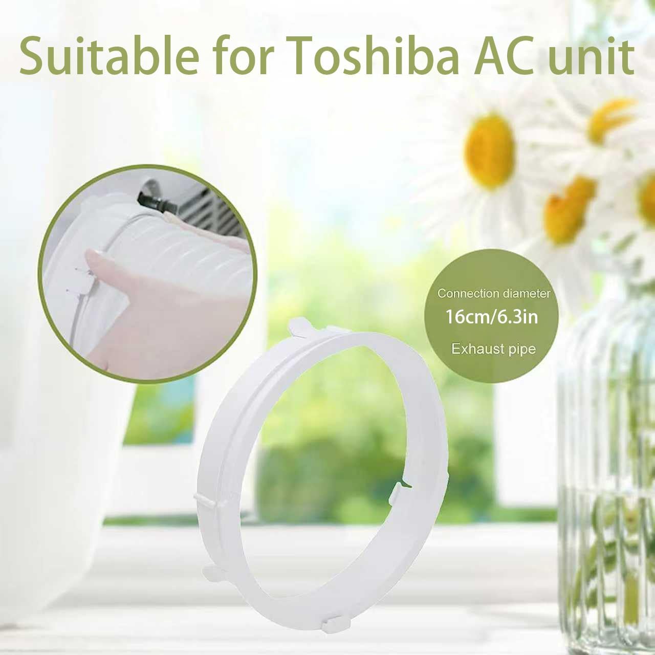 Hose Tube Connector Interface Air Conditioner Exhaust Duct Interface ABS RV Connector Adapter for Mobile Air Conditioning KYR-35 White1