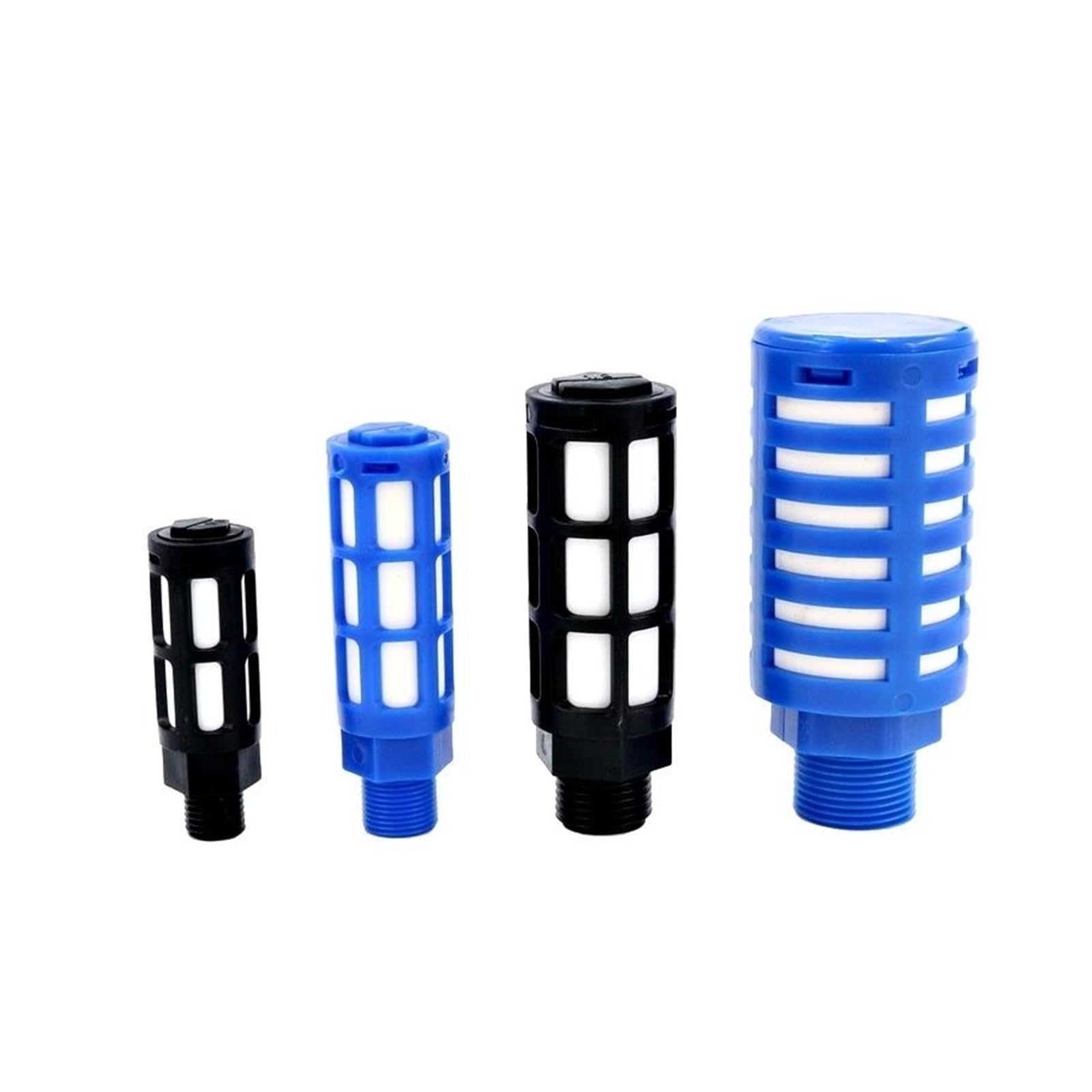 Pneumatischer Schalldämpfer Luftschalldämpfer Kunststoff Auspuff Schalldämpfer Pneumatische 1/8 1/4 3/8 1/2 Außengewinde Absorbieren Lärm Filter(Blue 1 inch,5PCS)