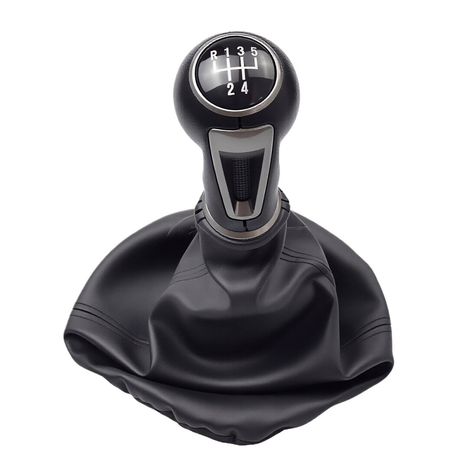Qmtvfsrh R5-Speed Car Gear Shift Knob For Seat For Ibiza Iv 5 6 Speed Manual Gear Shift Knob Car Stick Gear Knob Shift Handball With Gaiter Boot Cover Abs Black Cover(R5-Speed)