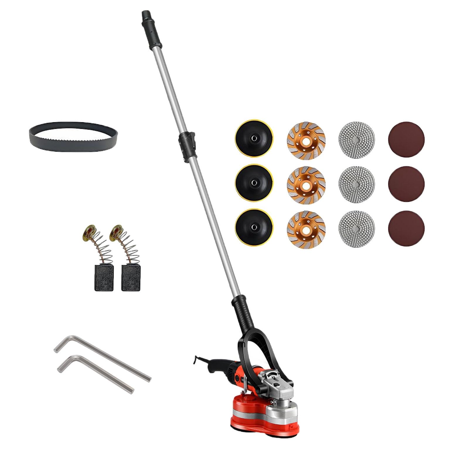 Tre Teste Levigatrice Cemento Elettrica Portatile Per Pavimento Muro Lavori Marmo Granito Cemento Epoxy Lucidatura(With pole)