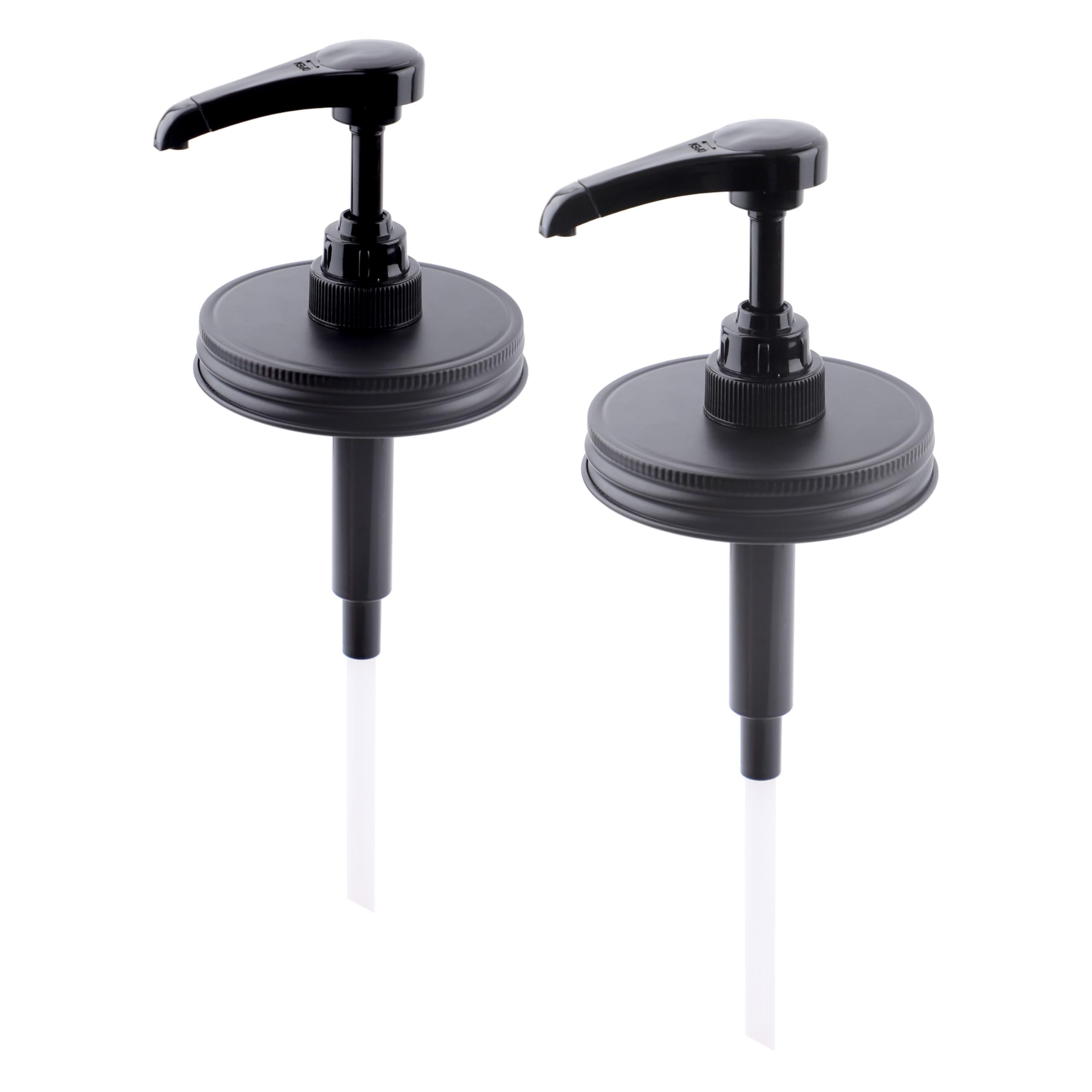 Mason Jar Syrup Honey Sauce Dispenser Pump Lids For Wide Mouth Airtight & Leak-Proof Coffee Bar Syrup Dispenser Pump Food Grade Pump Lids 2 Packs (Jar