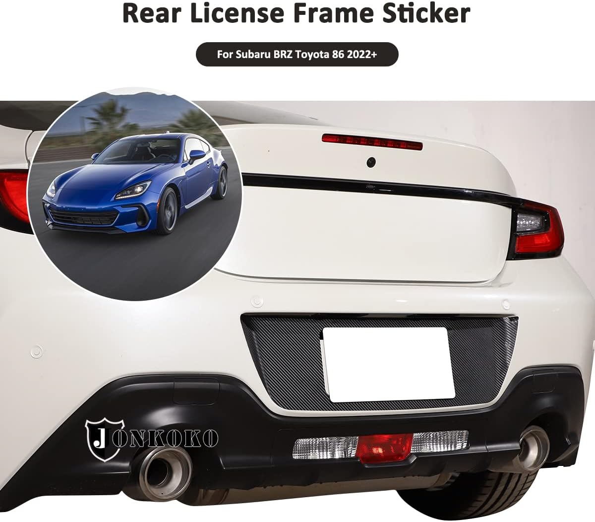 PVC Material Rear License Plate Frame Decorative Decal for Subaru BRZ 2022-2024 3D License Frame Sticker Accessory (Style C)
