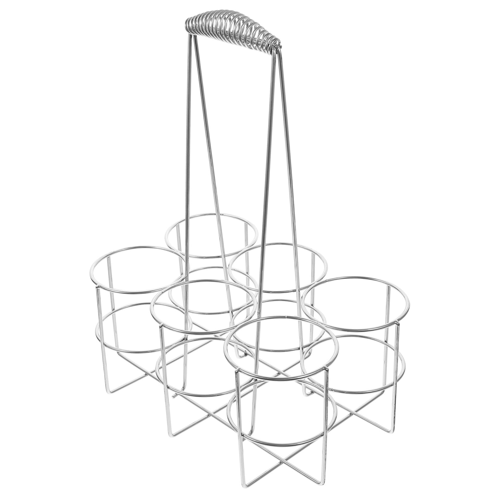 Cabilock Handheld Beer Bottle Rack BBQ Metal Drink Bar Ktv Supply Storage Basket