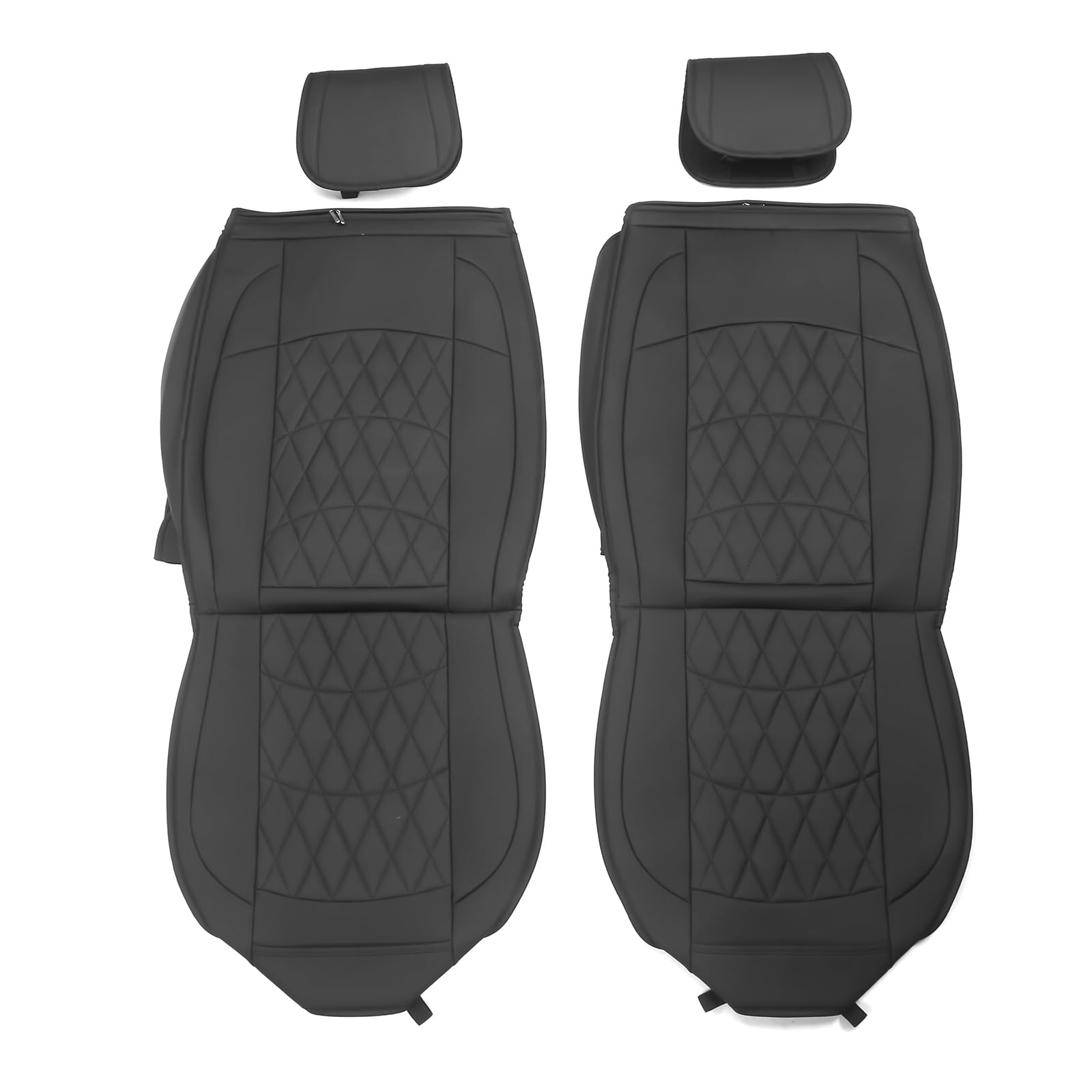 Photo 1 of DIRTY NEEDS TO BE CLEANED, PET HAIR. Set of 2 Car Seat Covers PU Leather Driver Seat Cover Cushion Protectors, Black Black