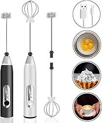 Mini Mixer Portátil USB Recarregável – Espumador de Leite e Café, Batedor de Ovos, Whey e Outras Bebidas, 3 Velocidades