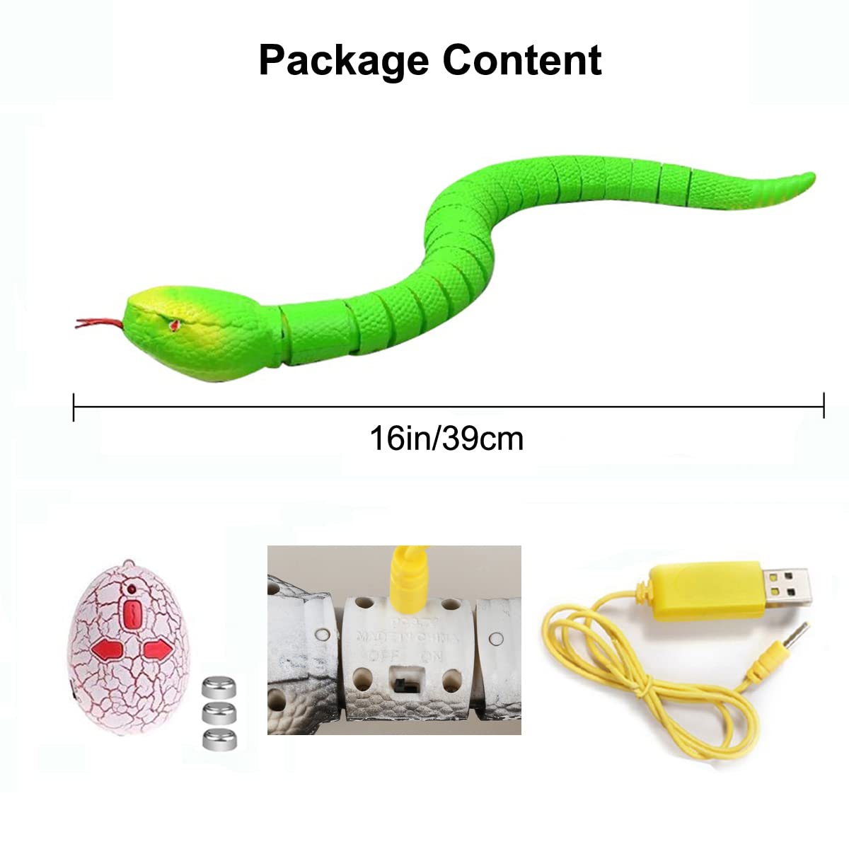 Serpiente RC De Control Remoto De 38 Cm Realista, Recargable Por USB, Con Movimiento De Deslizamiento Y Lengua Retráctil, Ideal Para Halloween