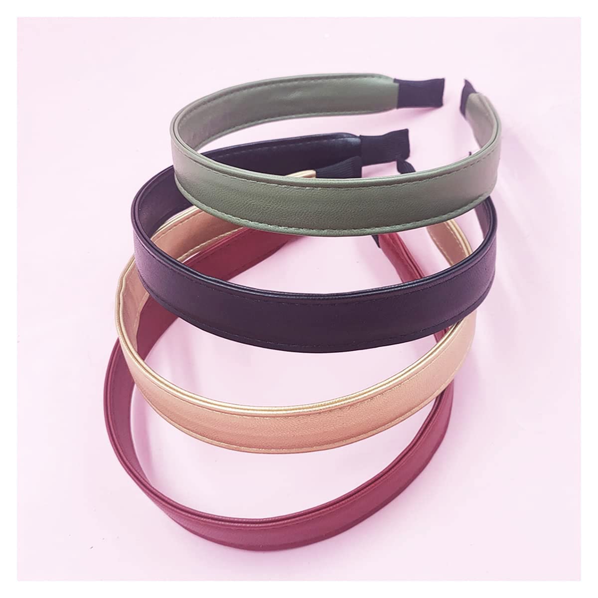 Lvyeer Leather Headband for Women Fashion Headband for Women Wide Headbnad Hairband Head Band Hair Accessory (4 color-B)