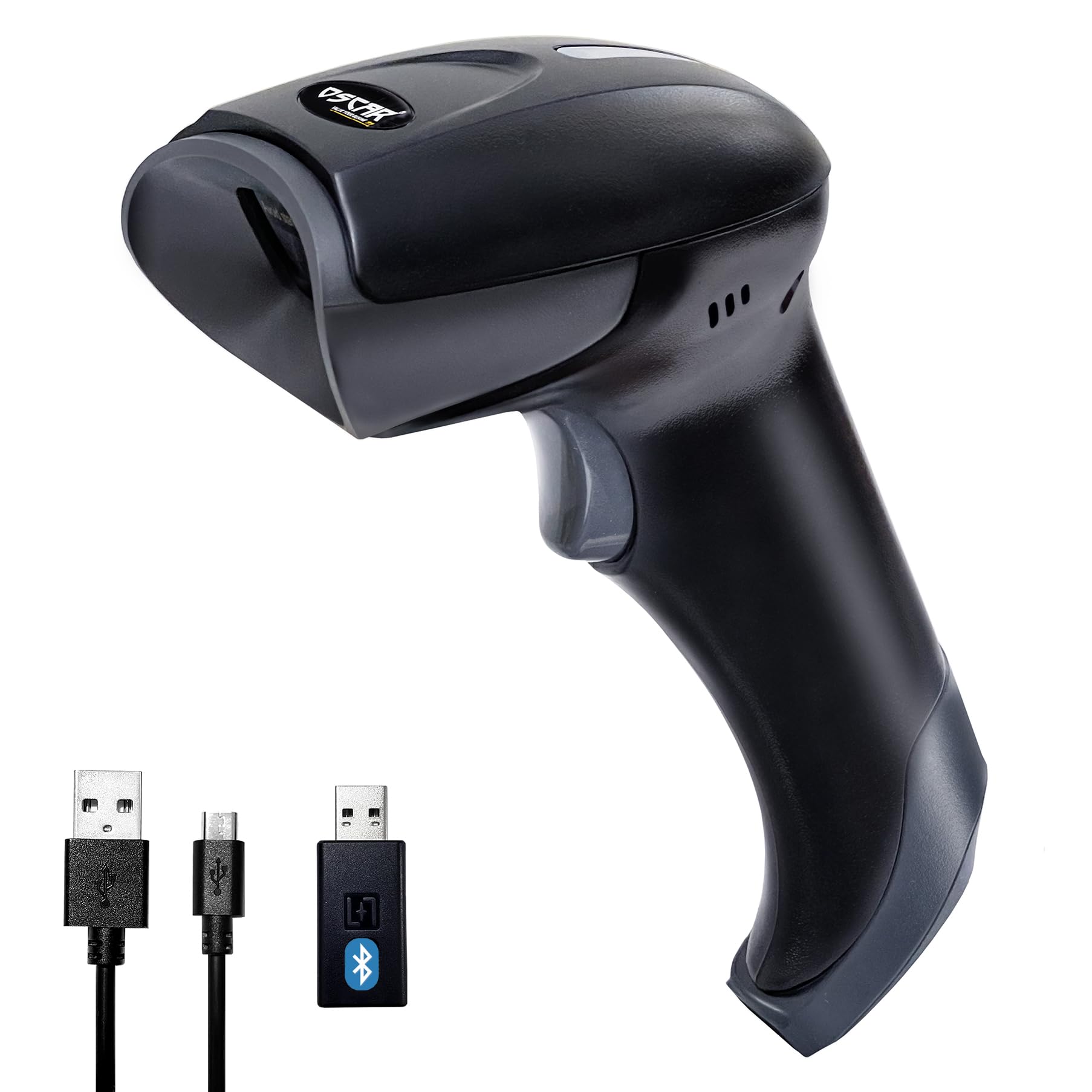 OSCAR UniBar II BT 2D QR 1D | 3-in-1 Wireless Bluetooth 5.0 | 100,000 Memory | Android, iOS, MacOS, Windows | 2D 1D QRCode Barcode Scanner | Scan QR Code from Mobile Phone | USB Dongle/Bluetooth/Wired
