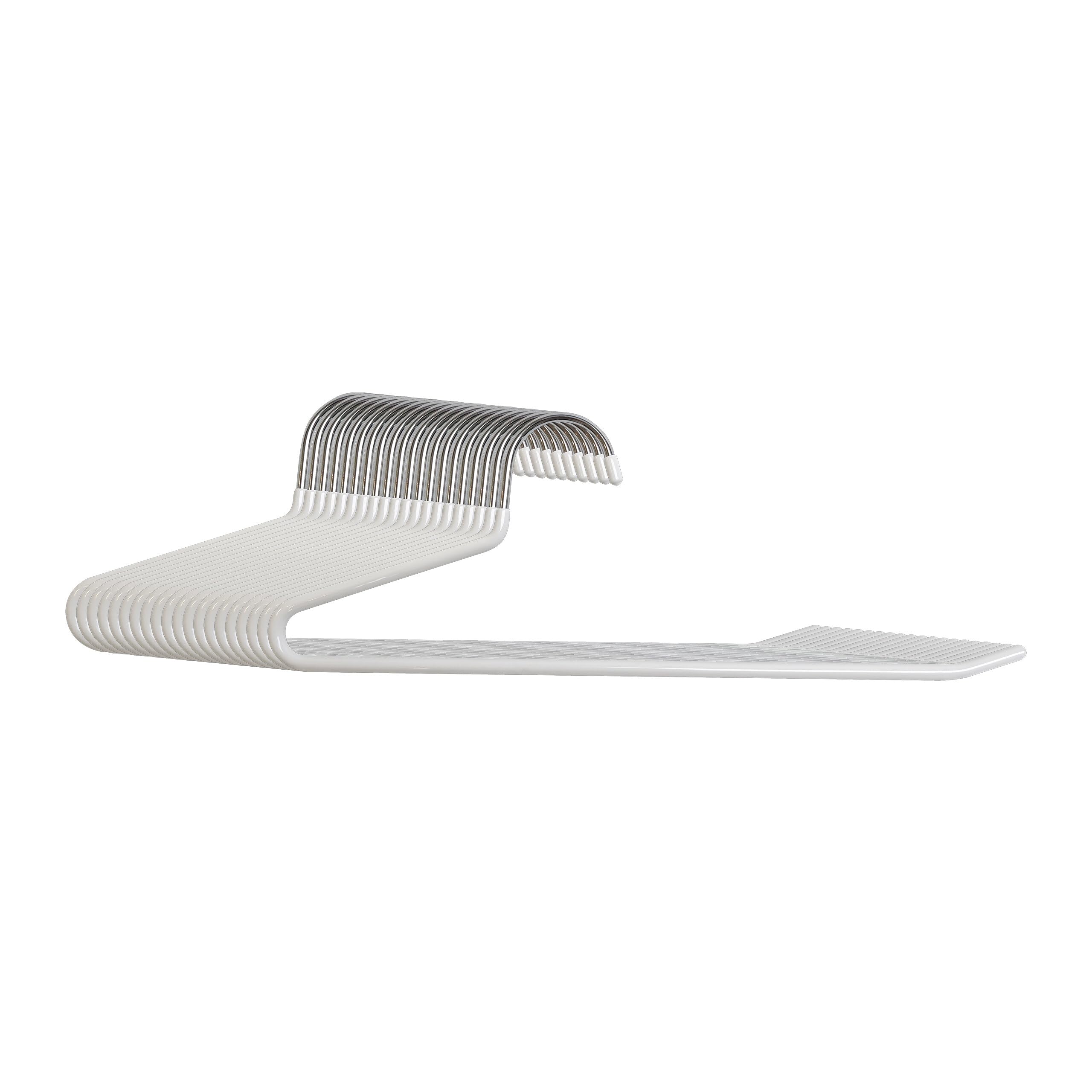 Relaxdays Hosenbügel, 20er Set, rutschfeste Kleiderbügel, platzsparend, HBT: 17,5 x 35 x 0,5 cm, Anzugbügel, weiß