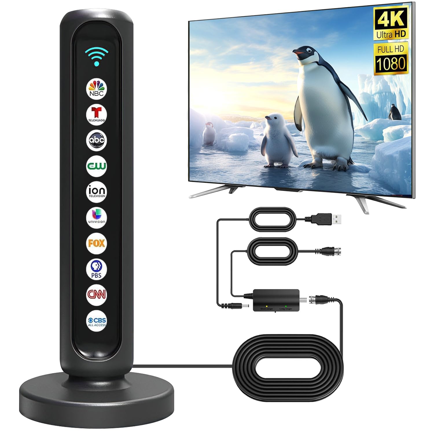 Digital Antenna for Smart TV, TV Antenna for Local Channels Long Range