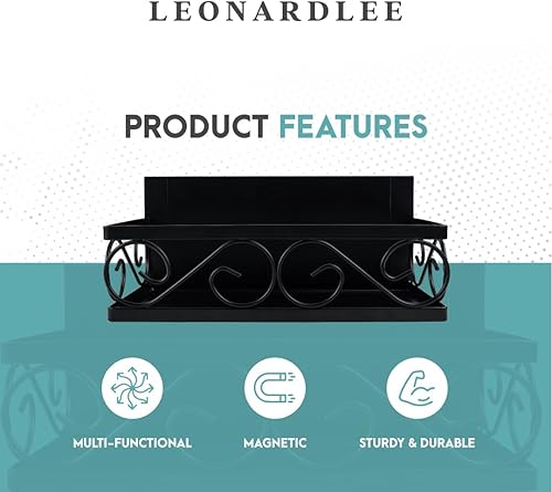 Miniatura 5 de LEONARDLEE Estante magnético para especias para refrigerador, 2 piezas. Nuevo diseño de remolino, imán más fuerte, cuatro ganchos extraíbles para