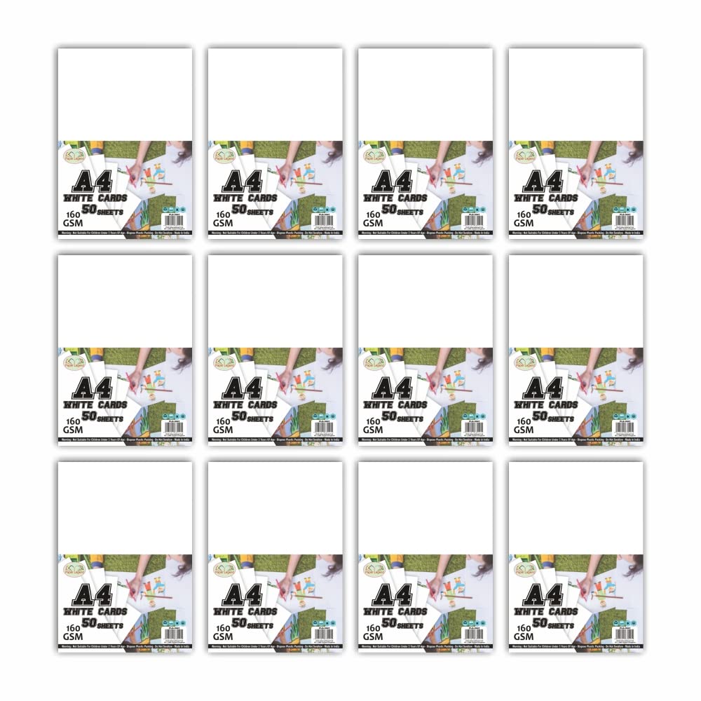 600 Sheets - A4 White Cards, 160 GSM Thick Card Paper, A4 Card for Printing, Perfect for Arts and Crafts White Cards Stock Printer Paper for Invitations, Menus, Wedding, DIY Cards
