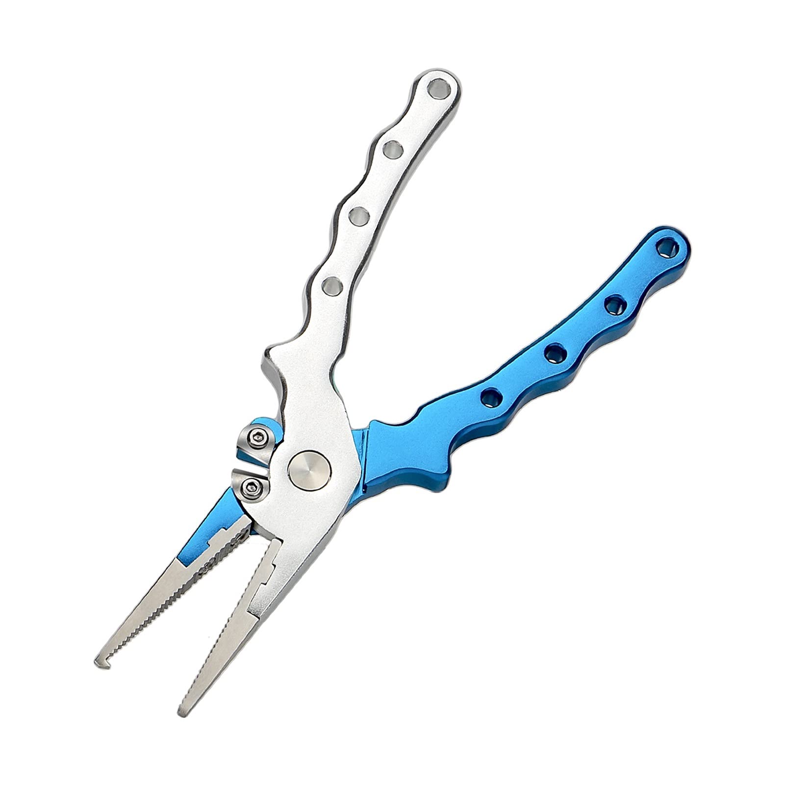 Angelzange Aluminium-Angelzzöser Edelstahlhaken Retrovers Zange Braid Line Schneiden und Splitring Angeln Werkzeuge