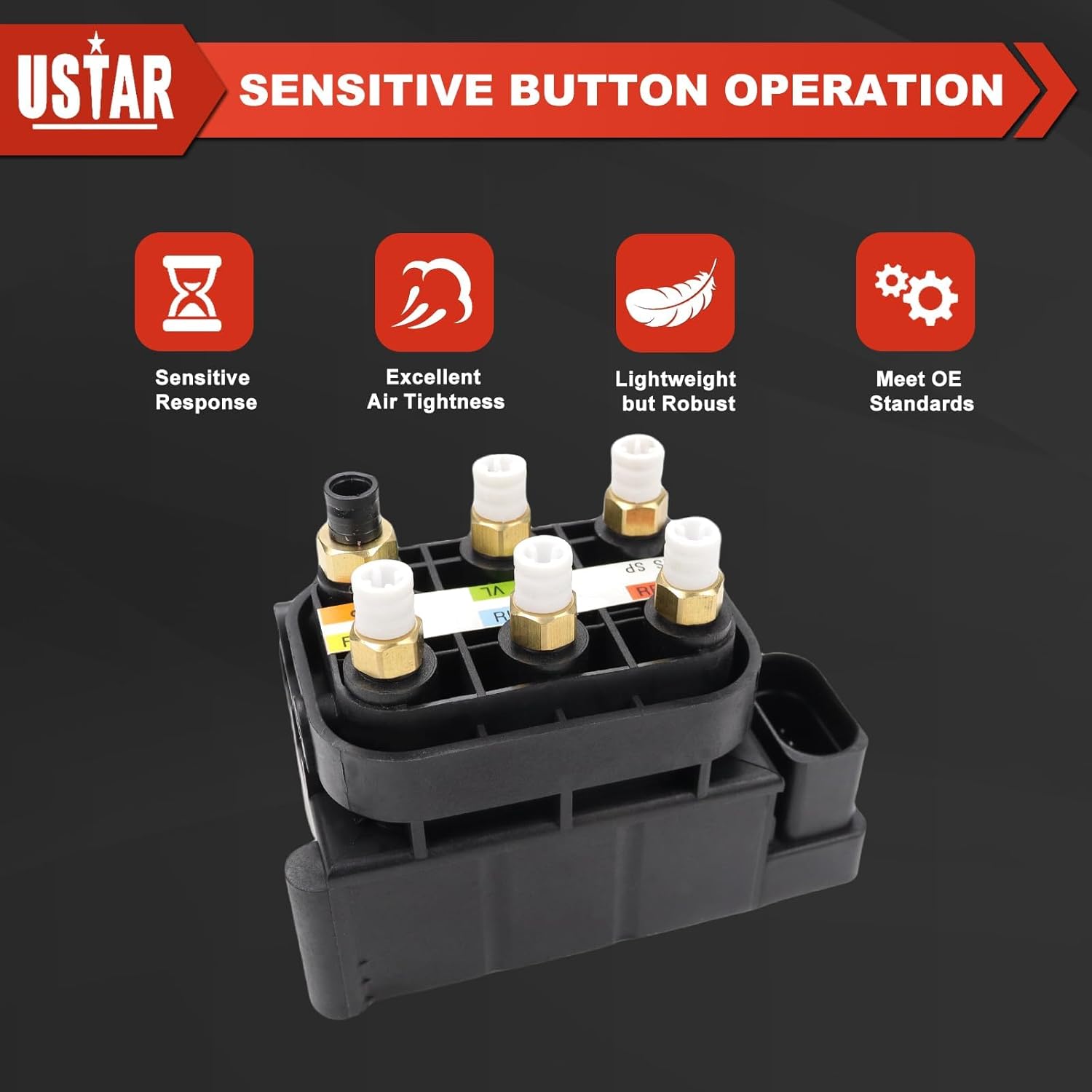 2123200358 Air Suspension Valve Block Compatible with Mercedes Benz CL550 CLS400 CLS550 E350 E400 E500 GL320 GL350 GL450 ML250 ML320 ML350 ML400