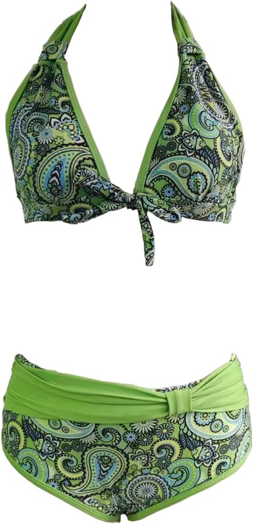 COLOMI Women's Floral Print Bikini Halter Bathing Suit 2 Piece High Waist Bikini Set Carnival Swimsuits - Image 2