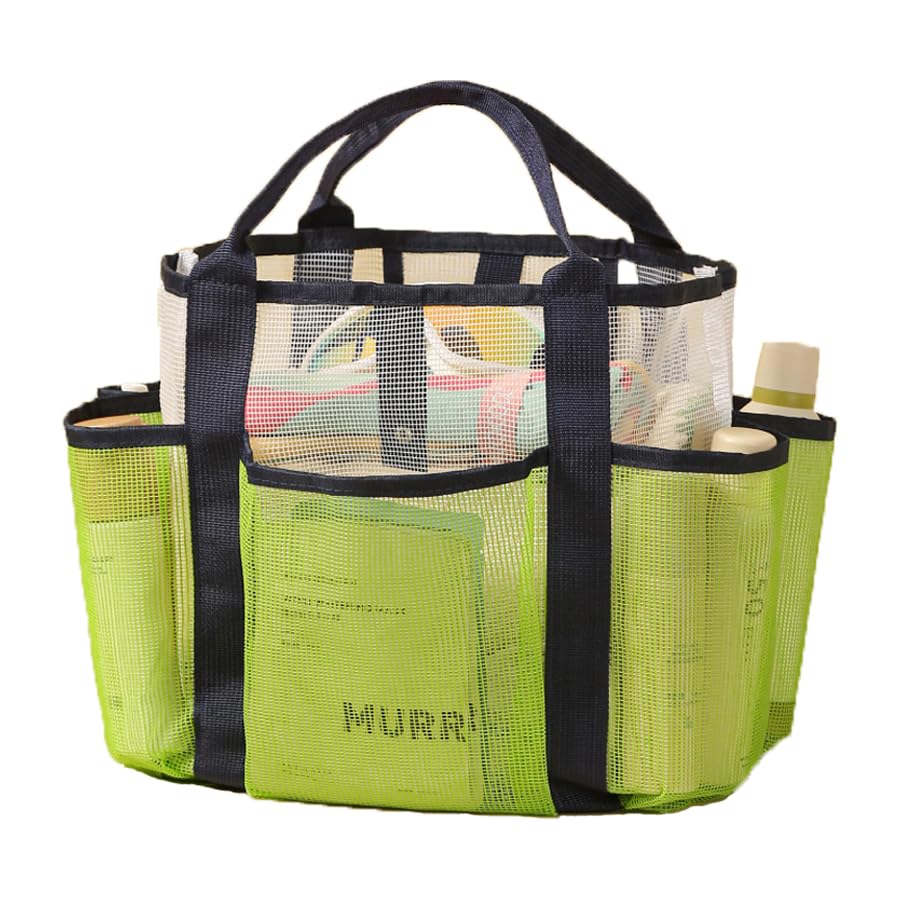 Monattrod Mesh Shower Caddy Portable for College Dorm Room Shower Bag with 8 Pockets Mesh Toiletry Bag for