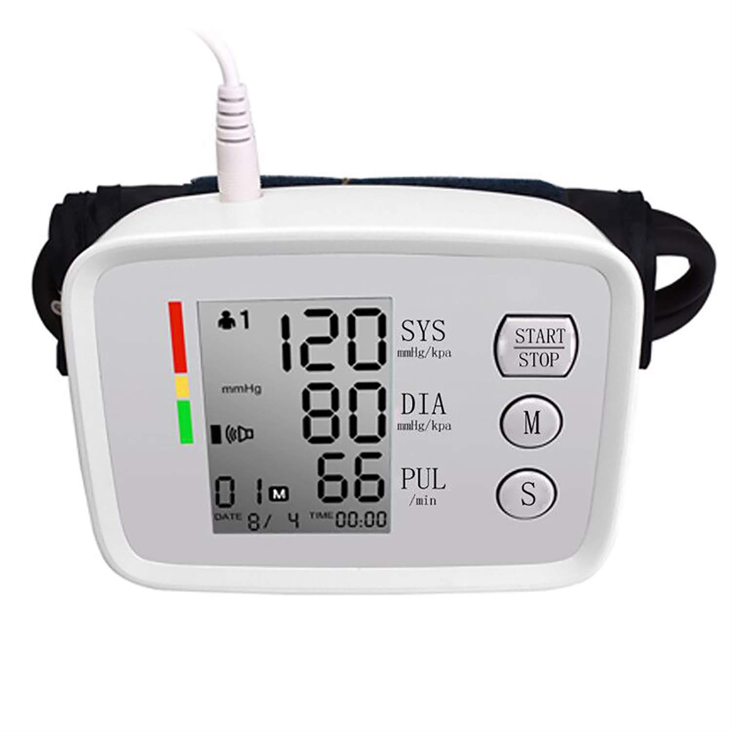 summersummer Monitor de Tensión Arterial, Inteligente portátil Monitor de presión Arterial Digital, USB Recargable, con la función de la Voz, Adecuado for Las familias