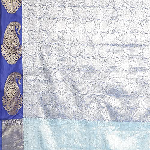 PTIEPL BANARASI SILK WORKS sky blue kanchipuram silk saree in art silk – image 4