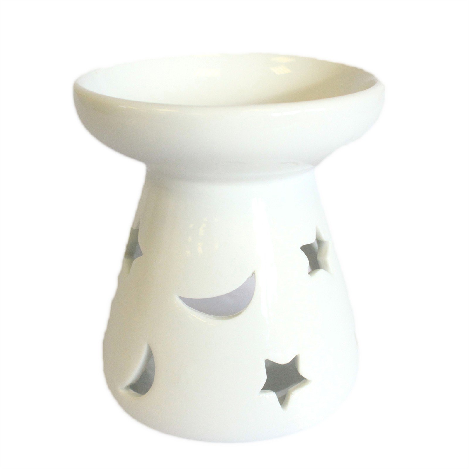 HoitoDeals Large Moon Star Decorative Classic White Oil Burner For Home Decoration Novelty Ornament (1Pcs)
