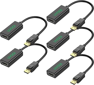 DisplayPort to HDMI Adapter 5-Pack, Computer DP to HDMI Monitor Adapter, Male Display Port to HDMI Female Adapter for Computer Laptop Monitor Projector TV and More-NOT Bidirectional