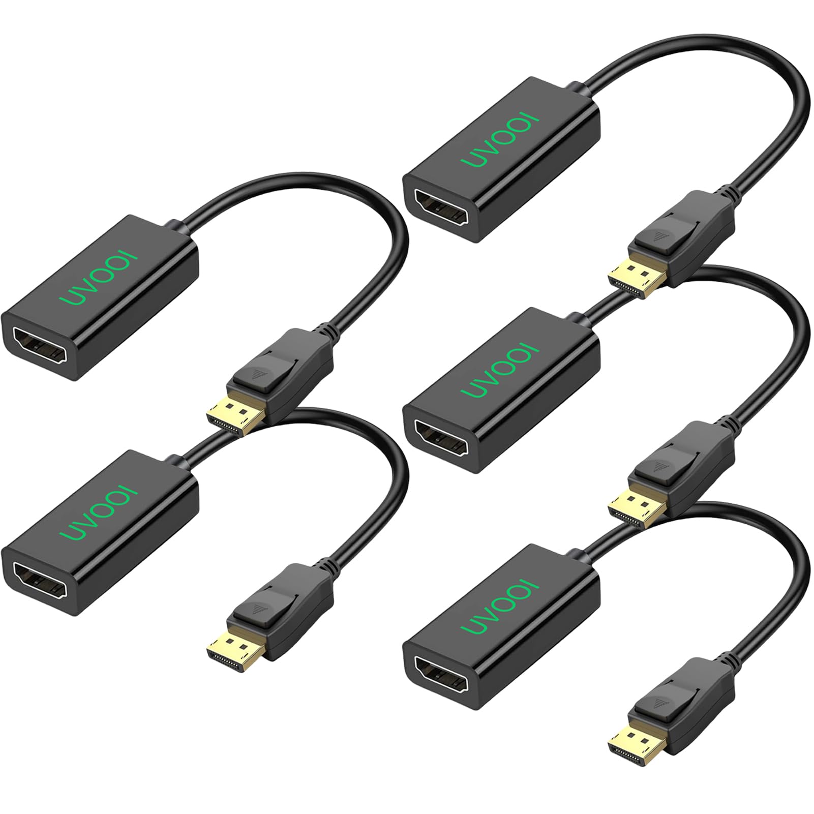 Adattatore da DisplayPort a HDMI, confezione da 5, adattatori da DisplayPort a HDMI, convertitore unidirezionale DP da PC a HDMI (da maschio a femmina) 1080P per HP, Dell, Lenovo e altri