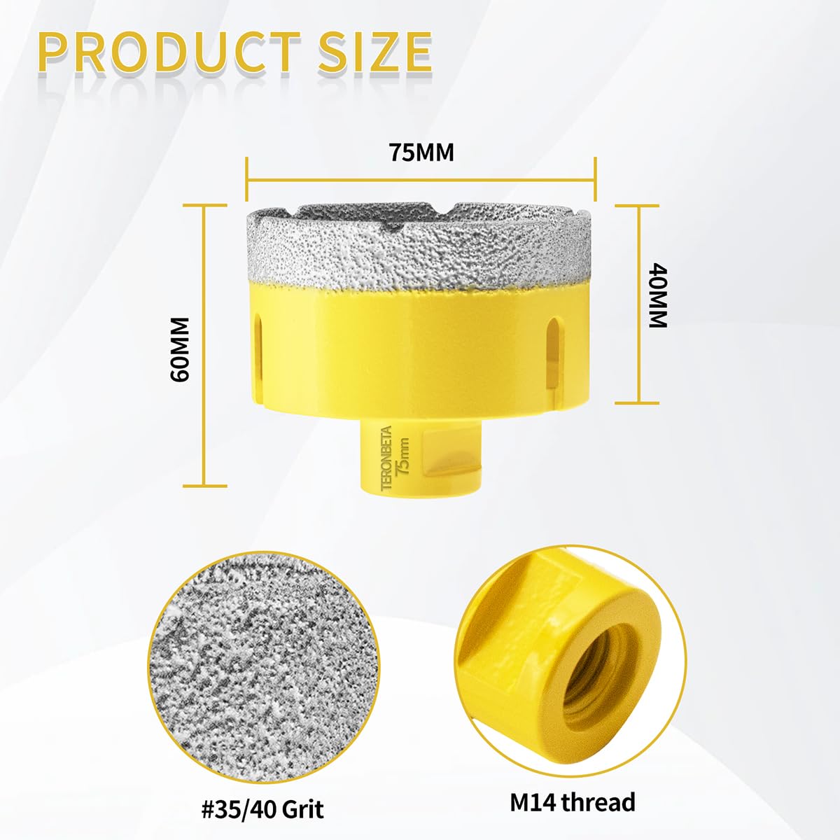 Teronbeta Diamond Core Drill Bit 75mm - Image 2