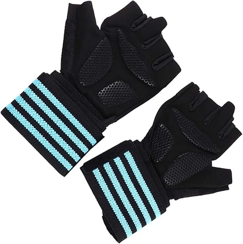 Miniatura 9 de LIOOBO 1 par de guantes profesionales para levantamiento de pesas, para levantamiento de pesas, entrenamiento, fitness, para colgar dominadas, talla
