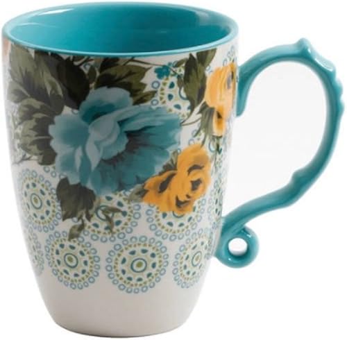 The Pioneer Woman Rose Shadow - Taza de café con leche floral de 24 onzas