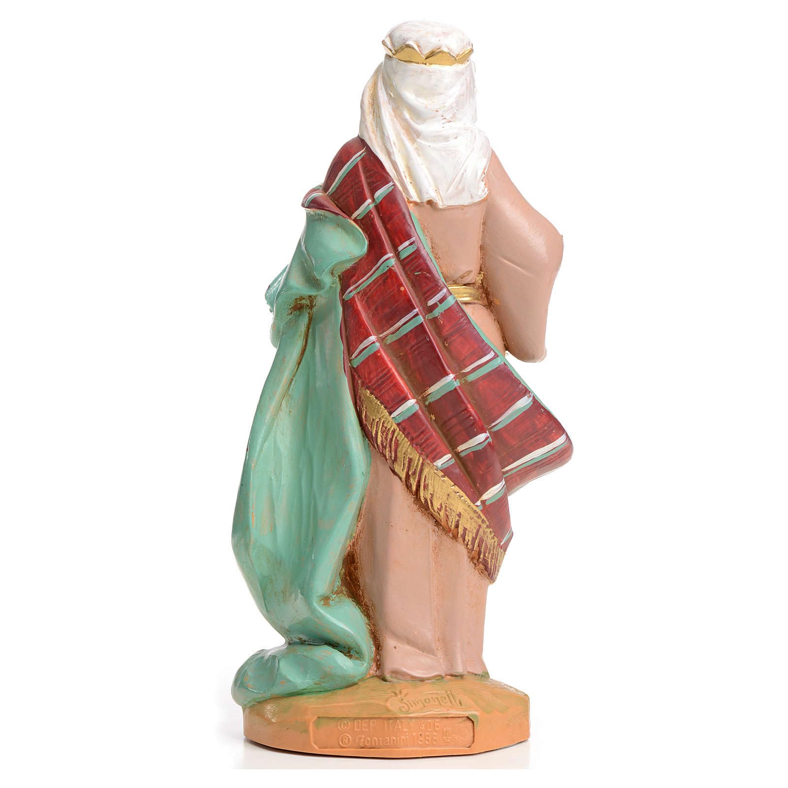 Re Magio Moro 12 Cm Per Presepe Napoletano | Statuina In Terracotta E Stoffa | Artigianato Italiano | Holyart PR024315