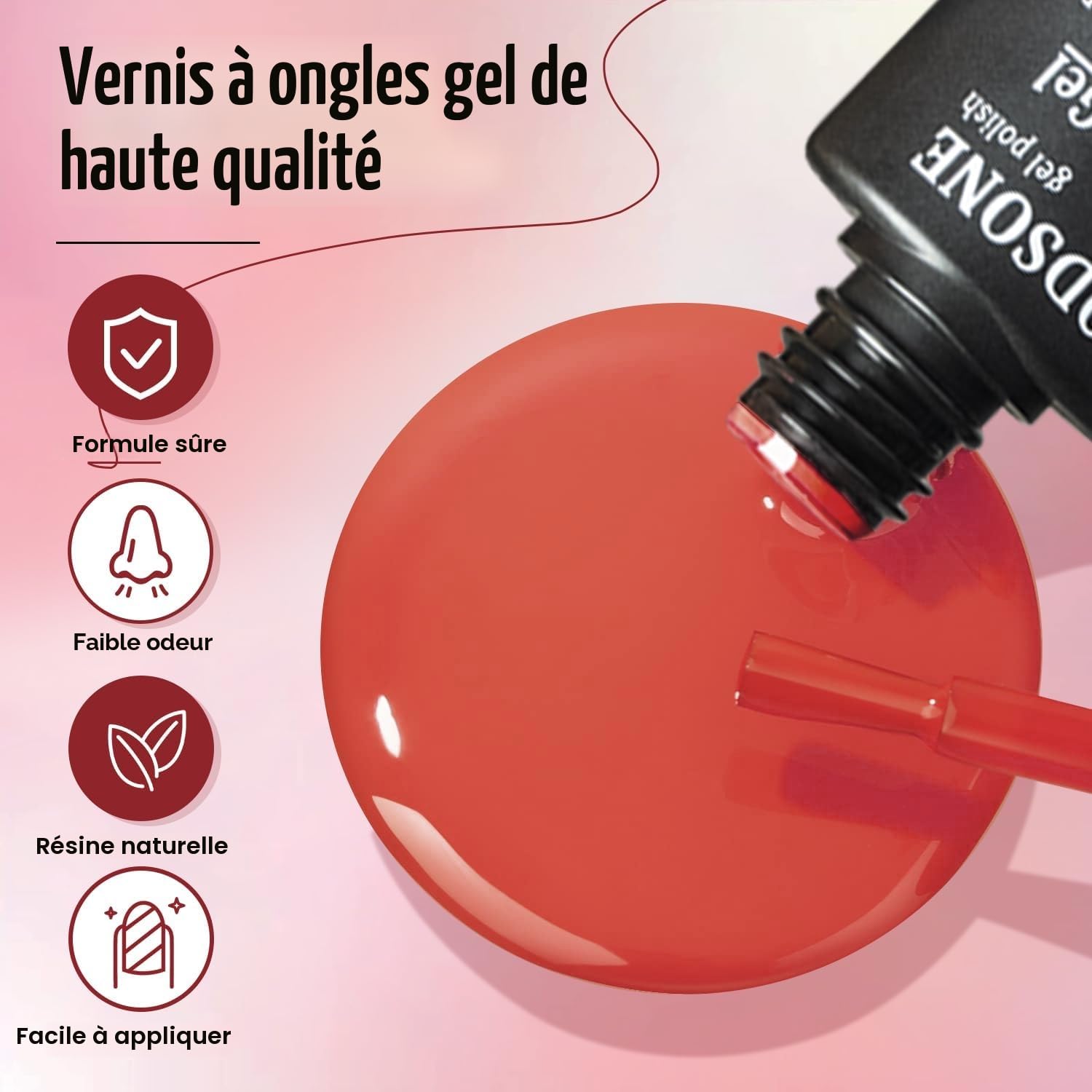 JODSONE 63Pcs Kit Ongle Gel UV Complet avec Lampe à ongles,32 Couleurs de Vernis Semi-Permanent comprenant base coat et top coat,Kit complet de manucure pour usage à domicile et en salon