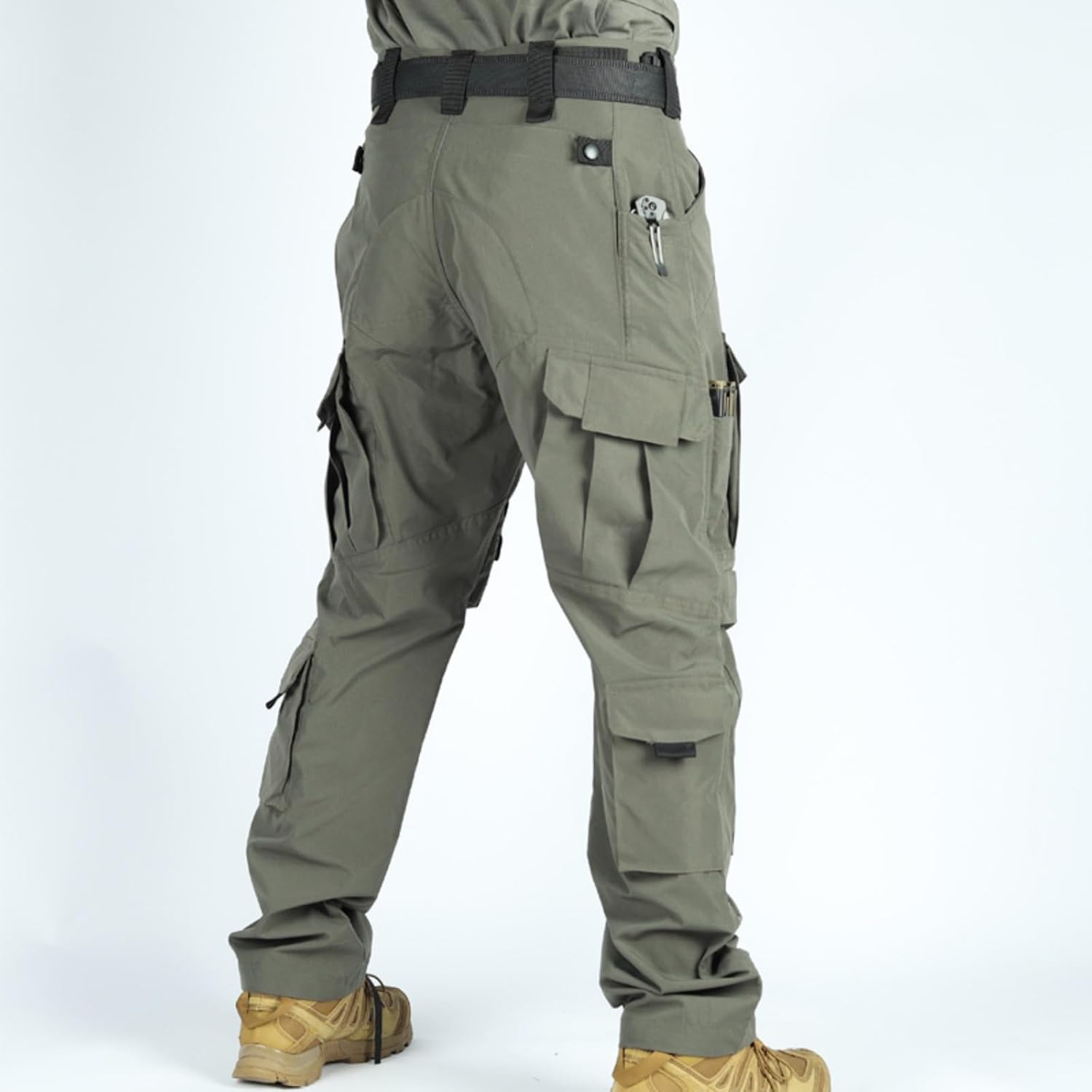 FQZWONG Mens Cargo Pant Lightweight Elastic Waist Pants Casual Outdoor Sweatpants Loose Drawstring Pants with Multi Pockets