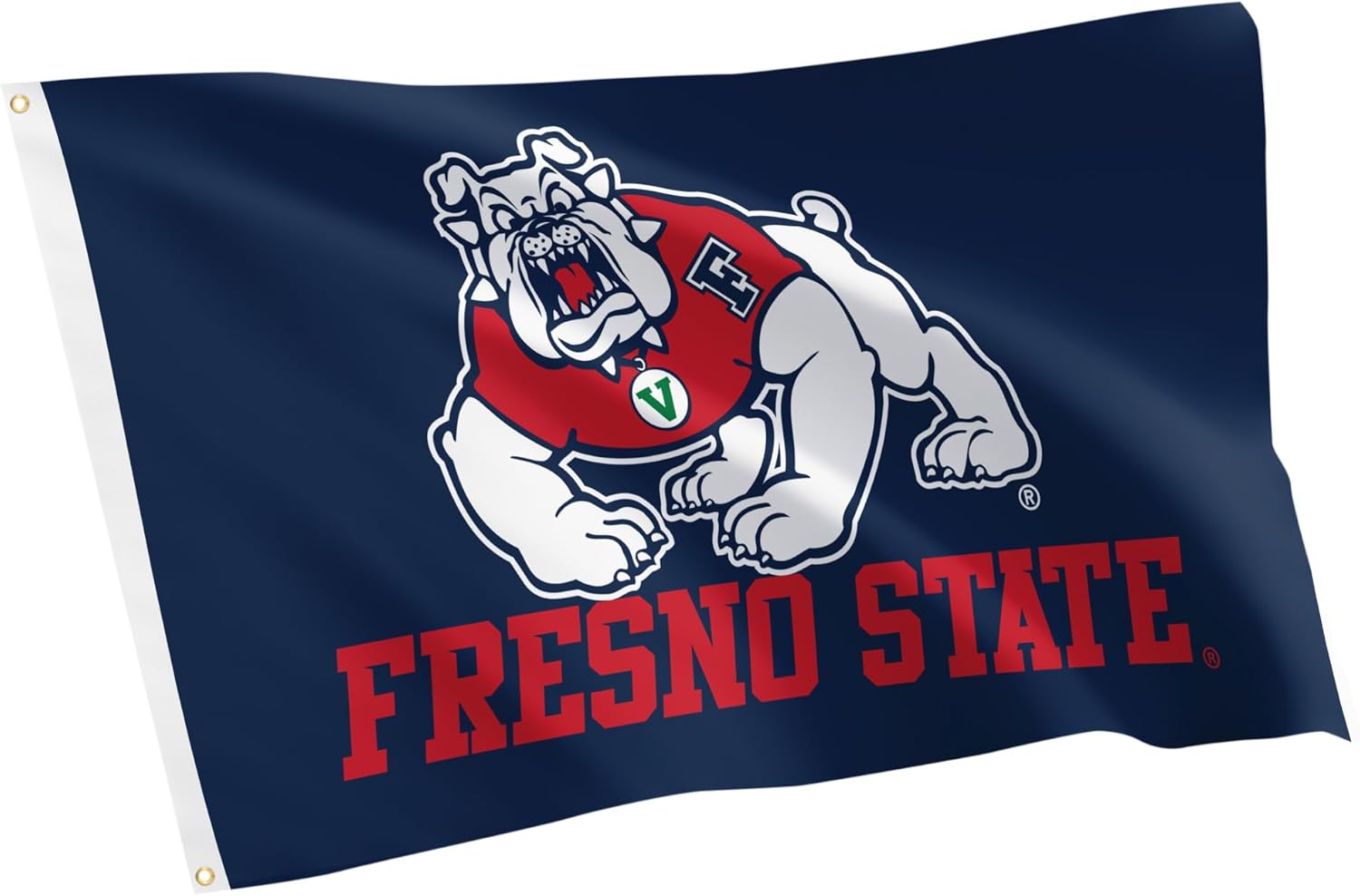 Desert Cactus California State University Fresno CSUF Flag - 3 x 5 Feet Bulldogs Banner, Indoor/Outdoor Durable Fabric, 100% Polyester Design (Red)