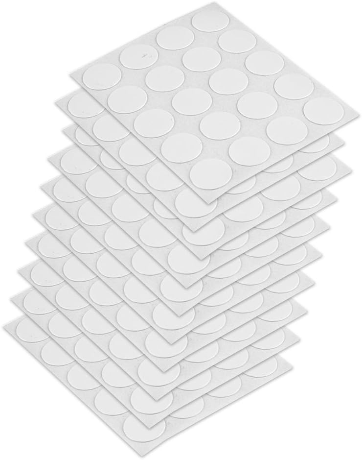 Emuca - Cap Cover Screw Diameter 0,5 inch (13 mm) , self-Adhesive, White, Set of 200 Pieces