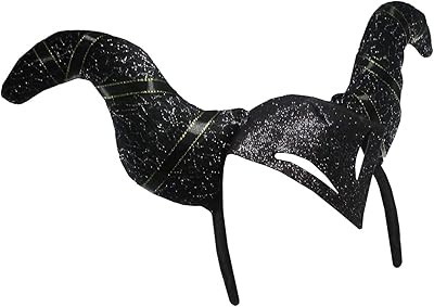 Nicky Bigs Novelties Womens Black Evil Queen Glitter Horns Headband Headdress Medieval Costume Accessory, One Size