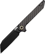 CJRB CUTLERY Folding Knife Rampart (J1907-BCF) AR-RPM9 Powder Steel Black PVD Blade Carbon Fiber Handle Pocket Knife EDC Knife