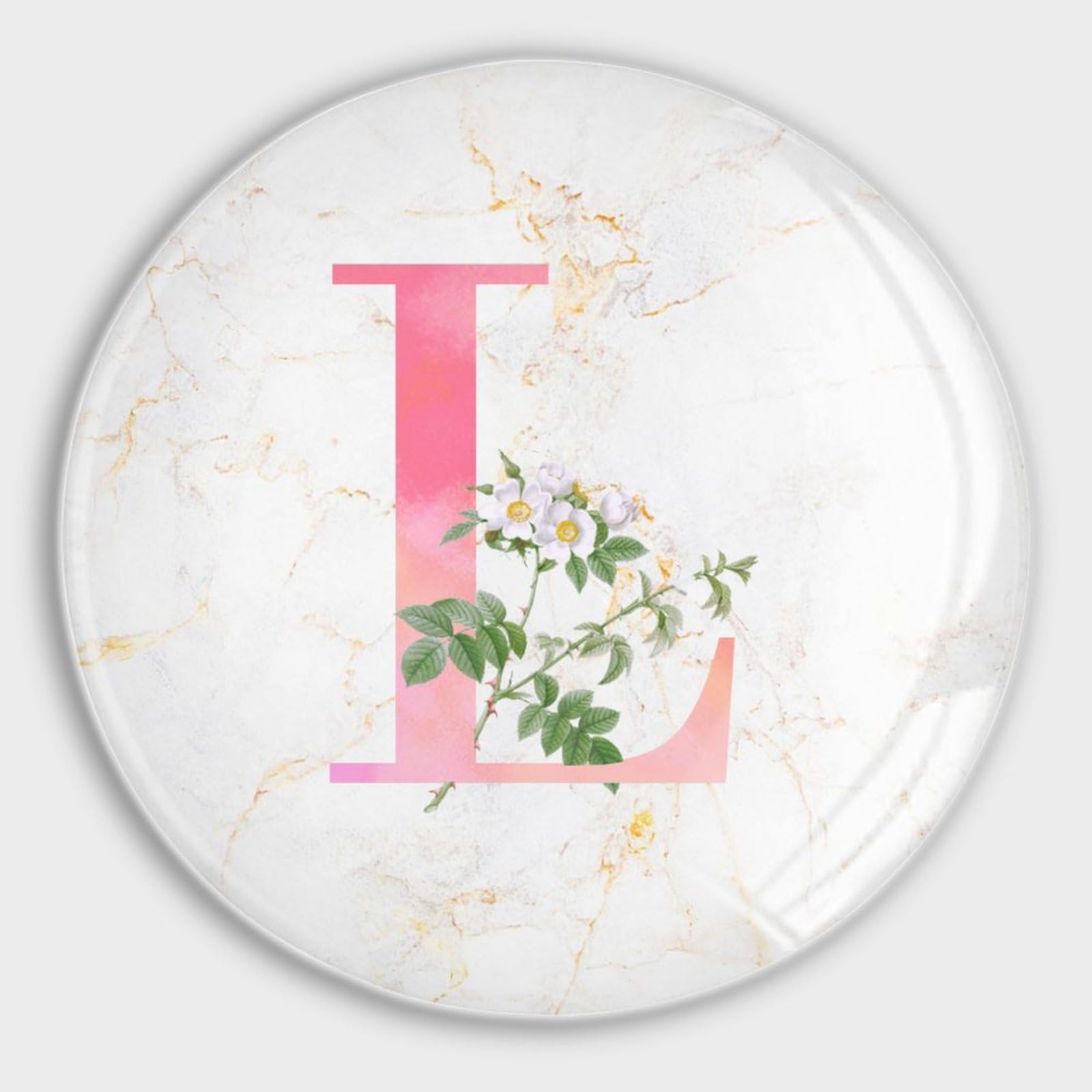 Aimants de réfrigérateur en verre premium lettre L - Magnets floraux haut de gamme