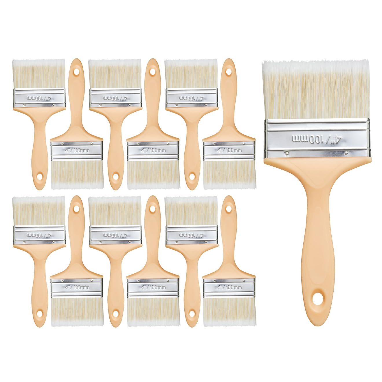 Rodo - 12 pennelli per laminazione con setole sintetiche da 10,2 cm, manico in plastica