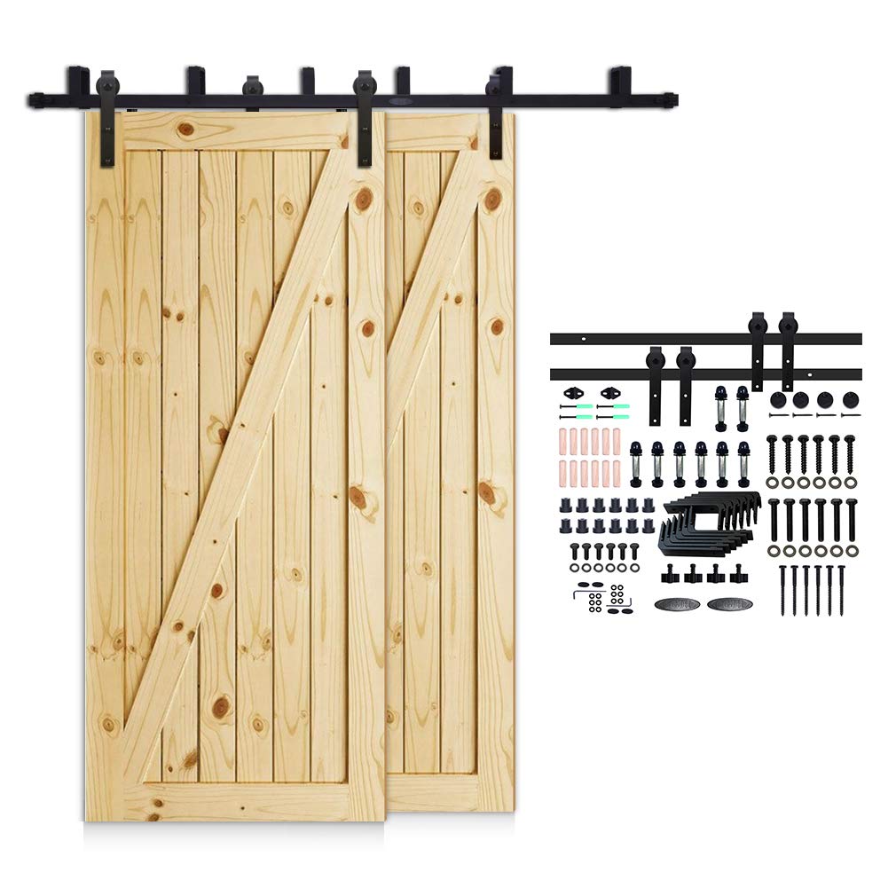 Buy 5FT/152cm Heavy Duty Bypass Sliding Barn Doors Track Hardware