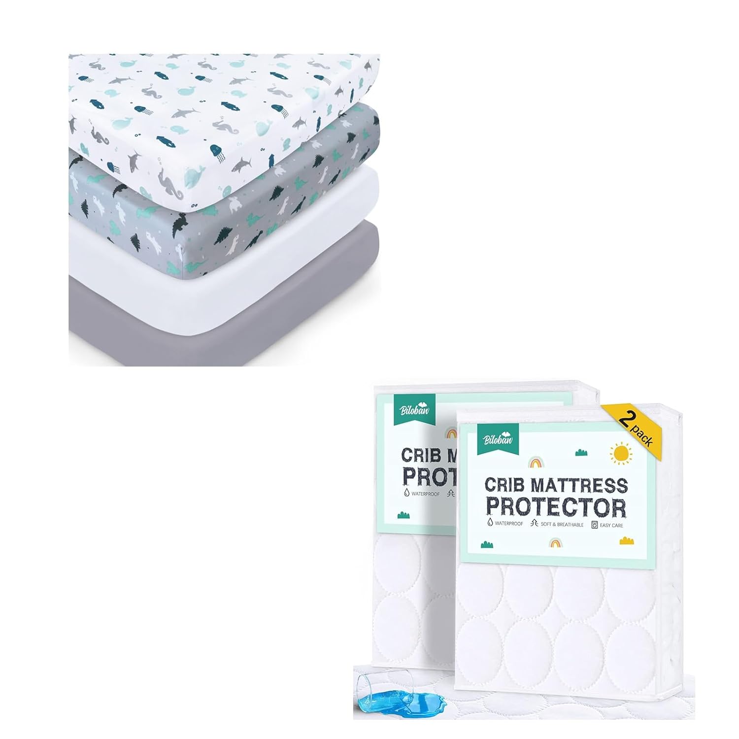 Crib Mattress Protector & Crib Sheets Baby