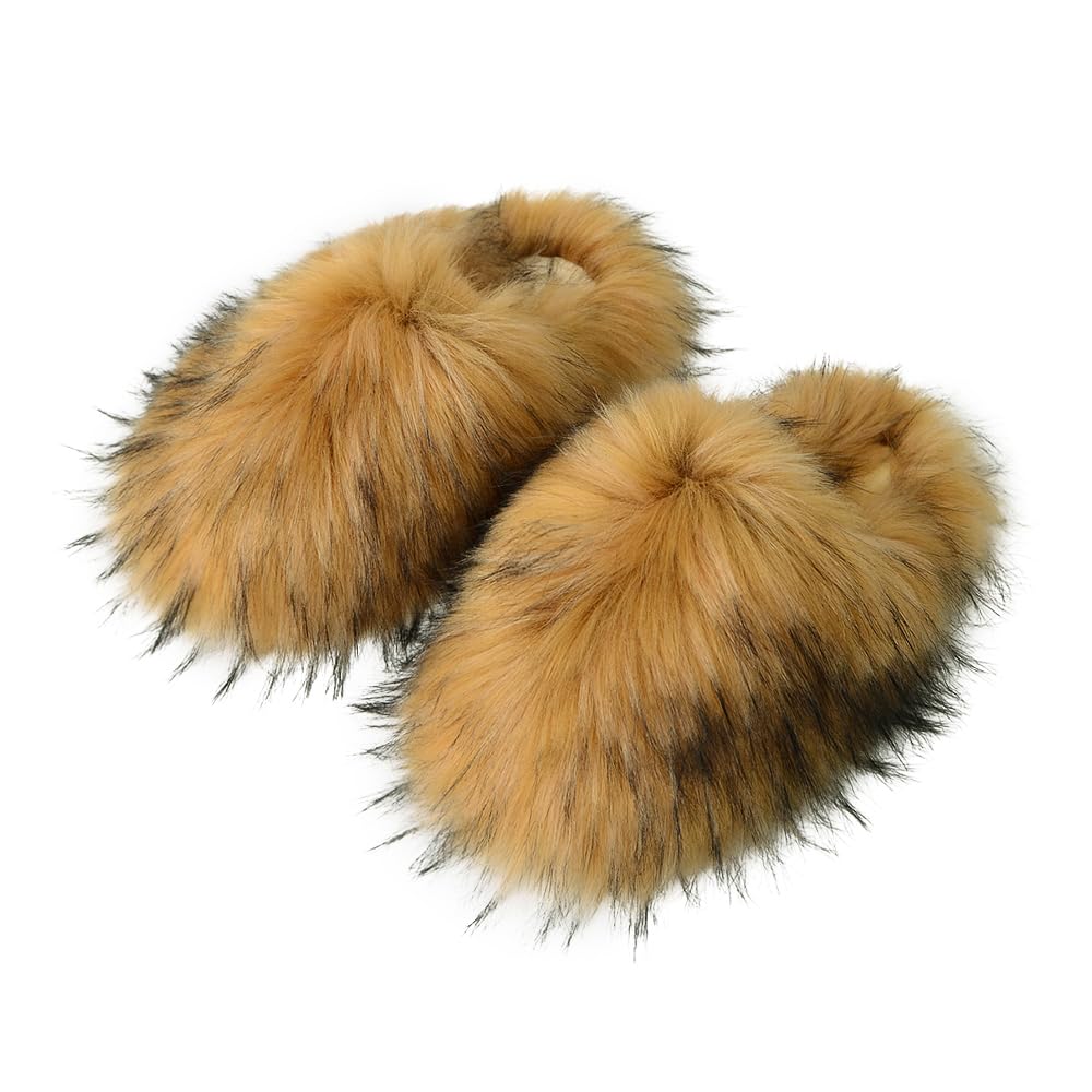 YLTXZDJNZ Womens Fluffy Faux Fur Slides Furry Soft Plush House Slippers Shoes Indoor Outdoor Slip On Slipper