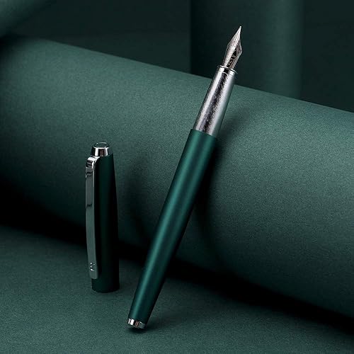 Miniatura 4 de Wikult Bolígrafo Hong-Dian 525 Green Fude personalizado, pluma estilográfica de caligrafía de punta doblada con juego de caja de regalo, grabado con