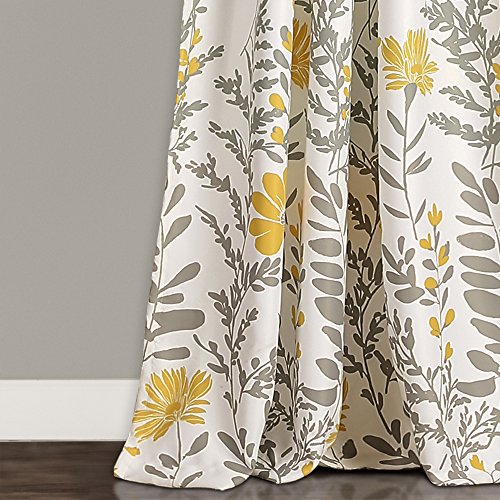 Lush Decor Aprile Room Darkening Curtains Floral Leaf Design Window Panel Drapes Set for Living Dining, Bedroom (Pair) - Image 4