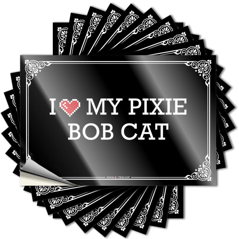 Fzfn Colour Decorations For Patio Cover Quote | I Love My Pixie Bob Cat Coastal For Winter Decor(12X18cm)