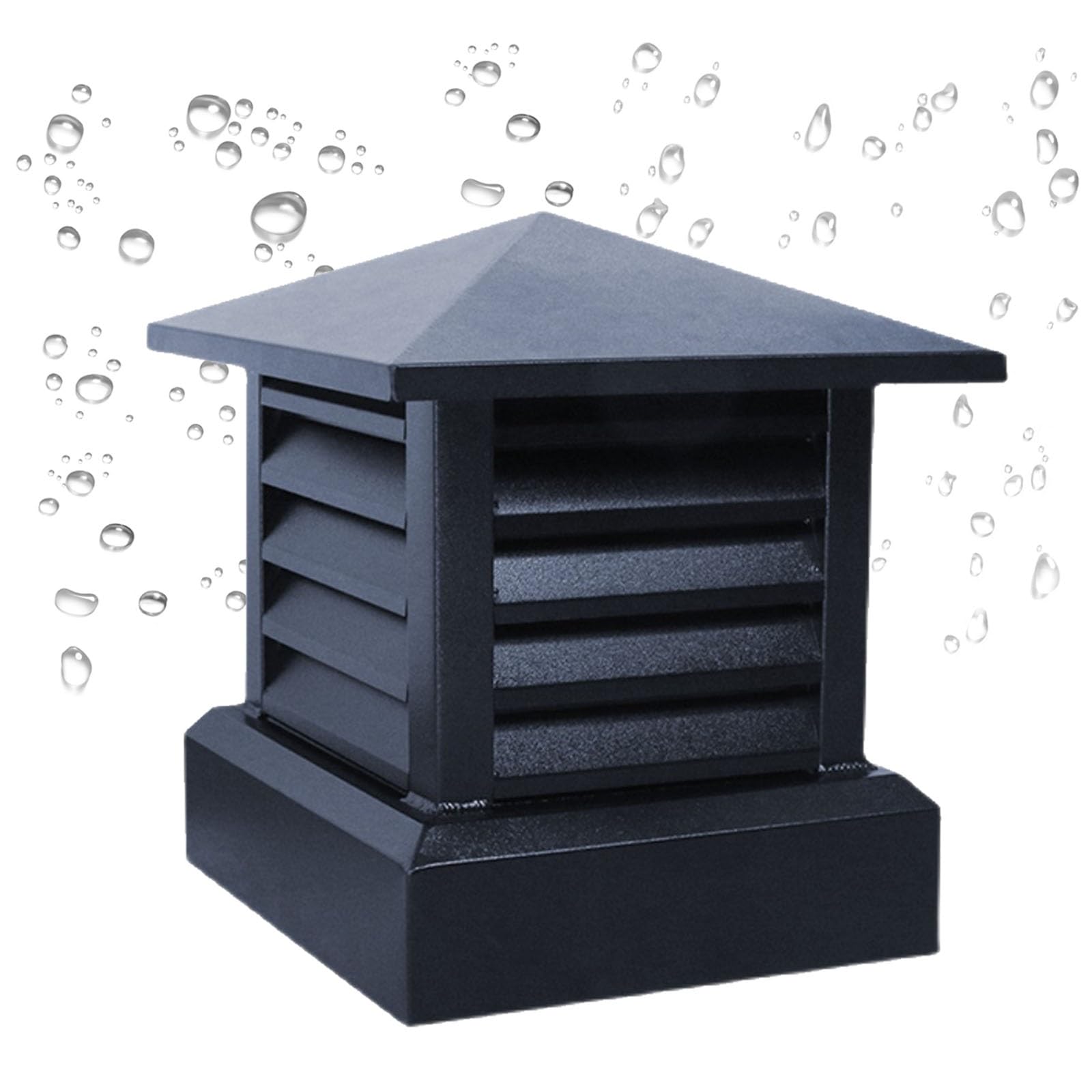 MYXJGNAIY Aluminum Alloy Chimney Cap, Vent Chimney Cover, Fireplace Chimney Rain Cowl, Black Exhaust Cover Caps for Outside, Roof Flue Cover to Fit Existing Flue Tile(17.7in)