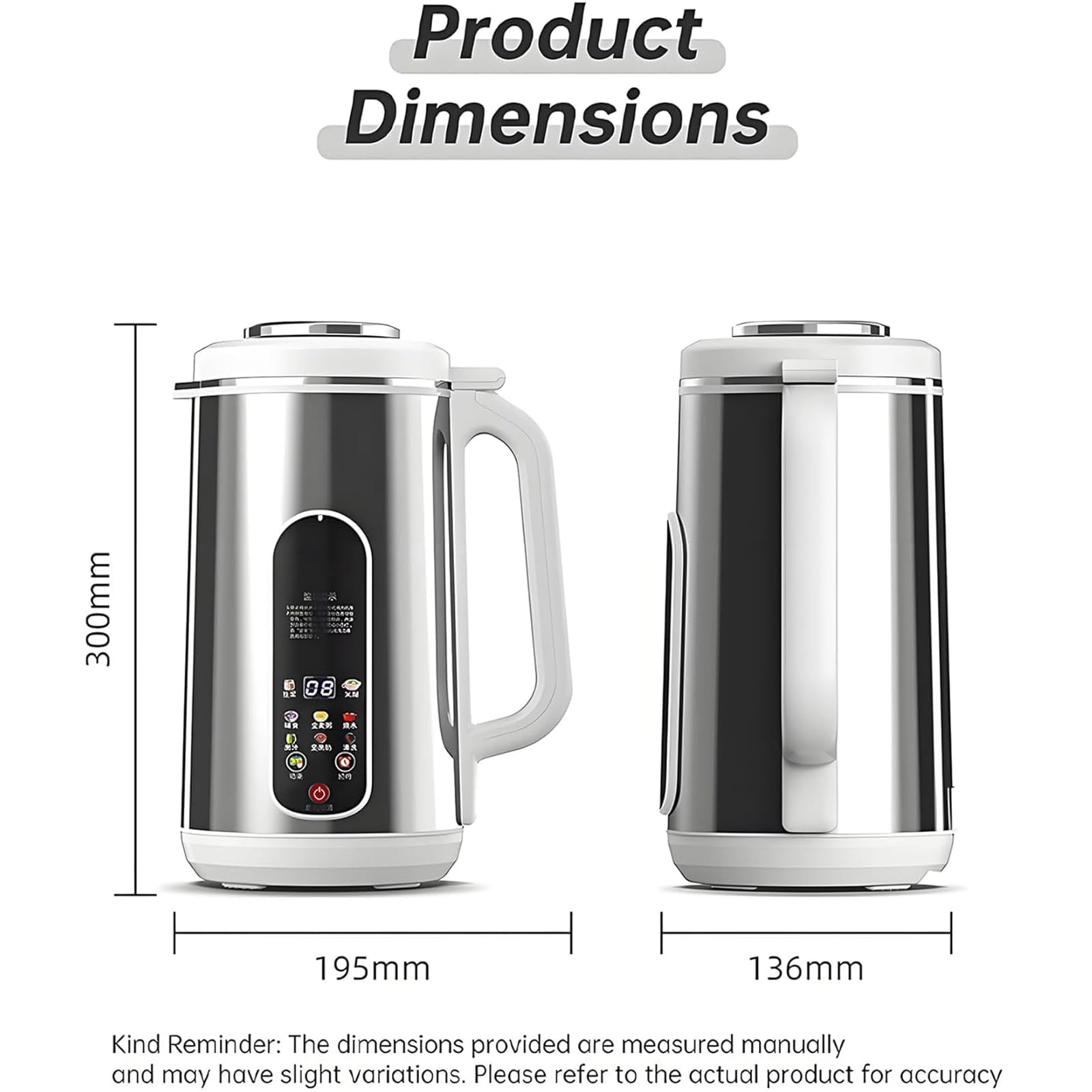 Macchina per Latte di Soia e Noci 1,2L, Latte di Mandorla e Avena con 12 Lame, Latte Vegetale Veloce in 5 Minuti, Autopulente, Timer 24h & Mantieni Caldo, Display LED, Uso Domestico e Familiare