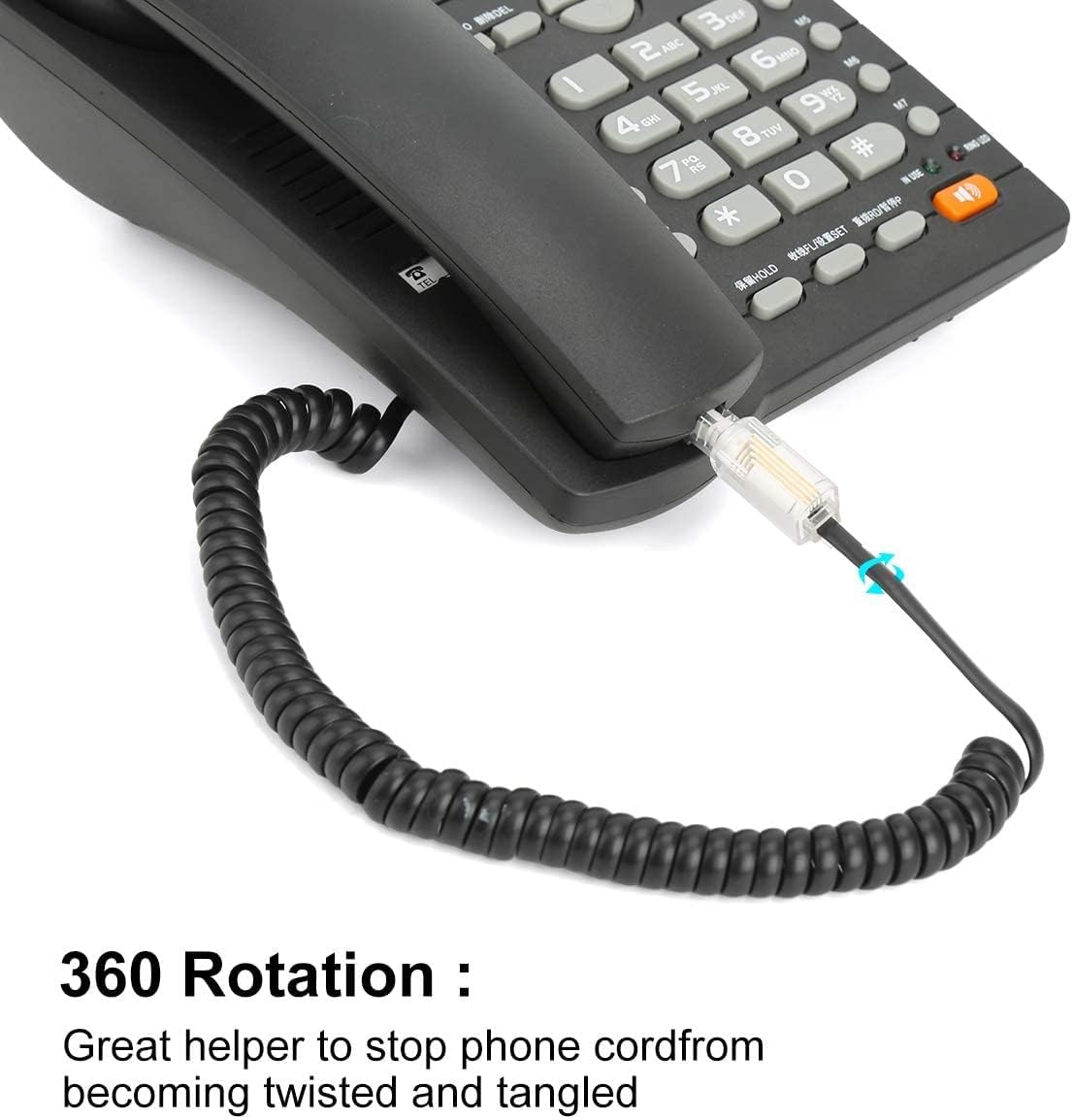 Image secondaire de DragonTrading® Cordon téléphonique Démêlant Lot de 1 Rotatif à 360 Cordon téléphonique Démêlant Clair