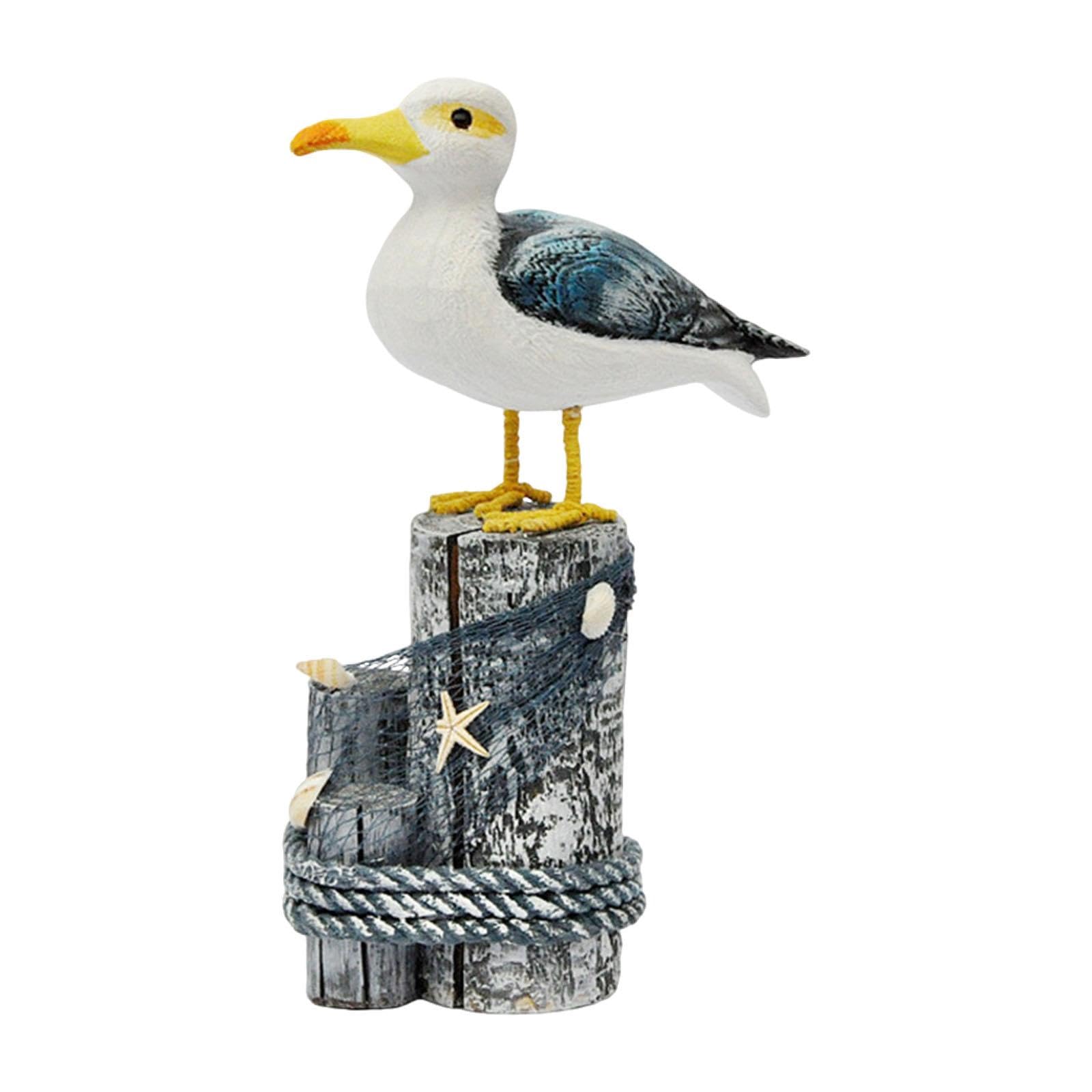 Amazon.co.jp: Qialexicon 木製カモメの置物 鳥の像 ビーチ 海 湖や