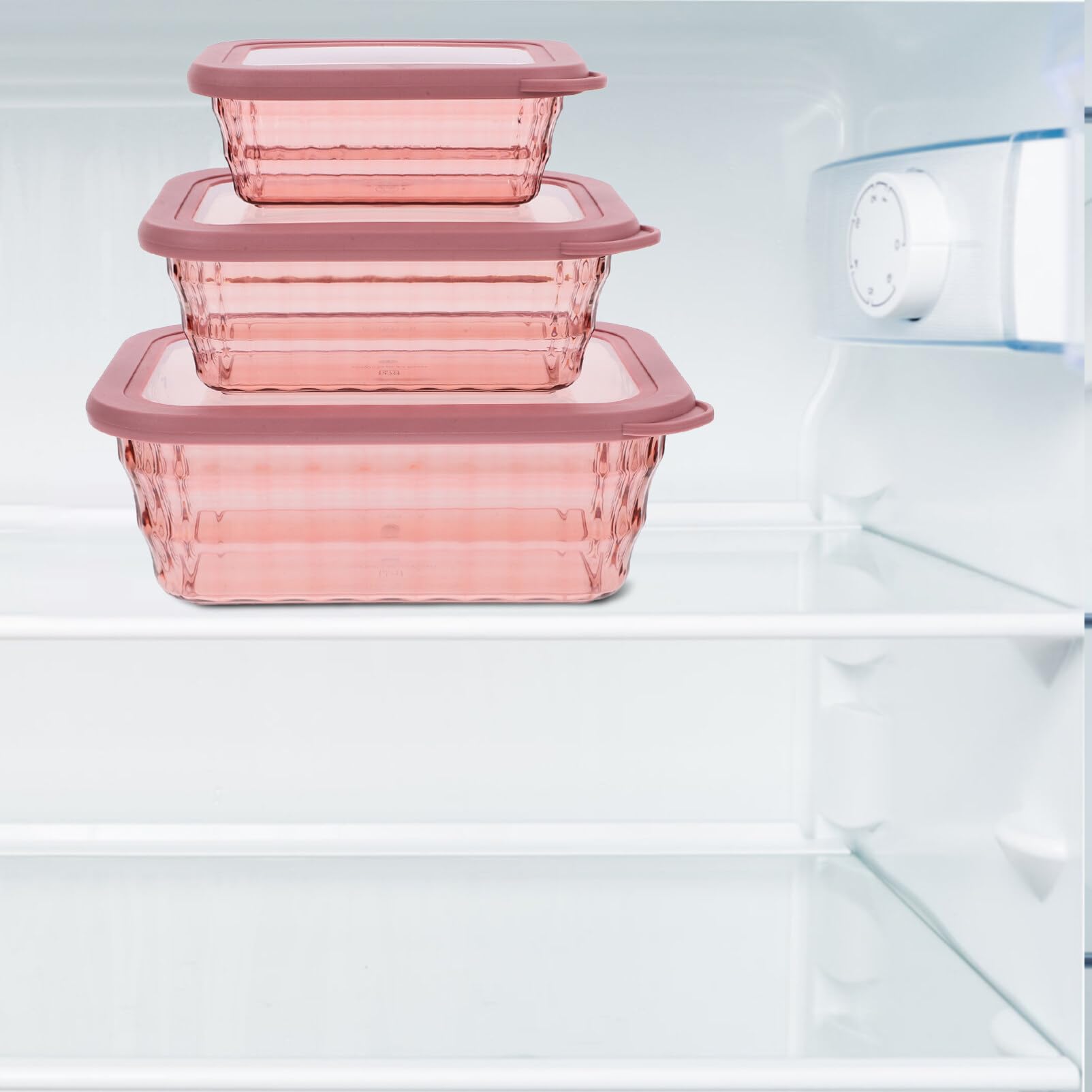 3stücke Küchen-aufbewahrungsbox Luftdichter Behälter für Obst und Gemüse Transparenter Getreidebehälter Frischhaltebox für Lebensmittel Kühlschrankbox zum Organisieren von Vorräten