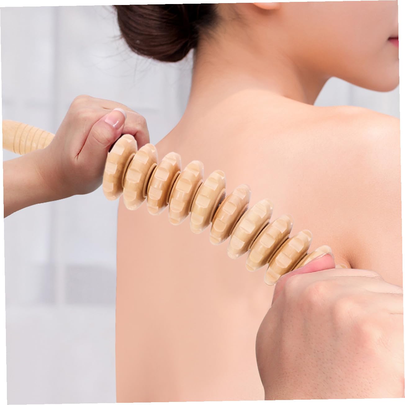 Massaggiatore in Legno per Corpo, Bastone Manuale Khaki | Leggero e Pratico, Portatile e Facile da Riporre, Design Speciale per Uso Domestico