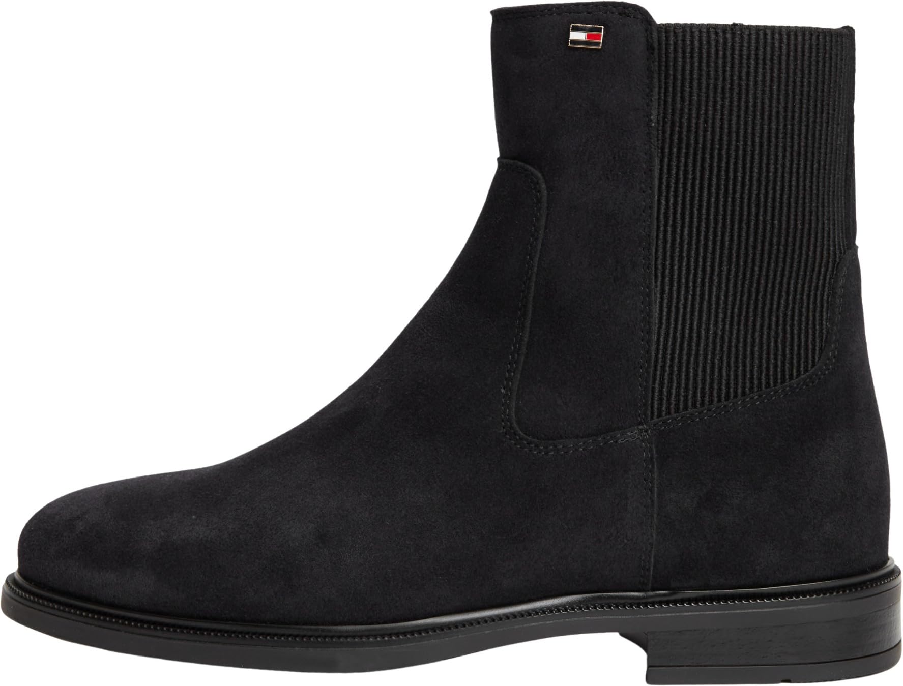 Tommy Hilfiger Women Enamel Flag Suede Ankle Chelsea FW0FW09575 Low Boots, BLUE (Space Blue), 4